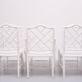 Chinese Chippendale Faux Bamboo Dining chairs set of 6