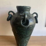 Art Deco terracotta vase with decorative handles