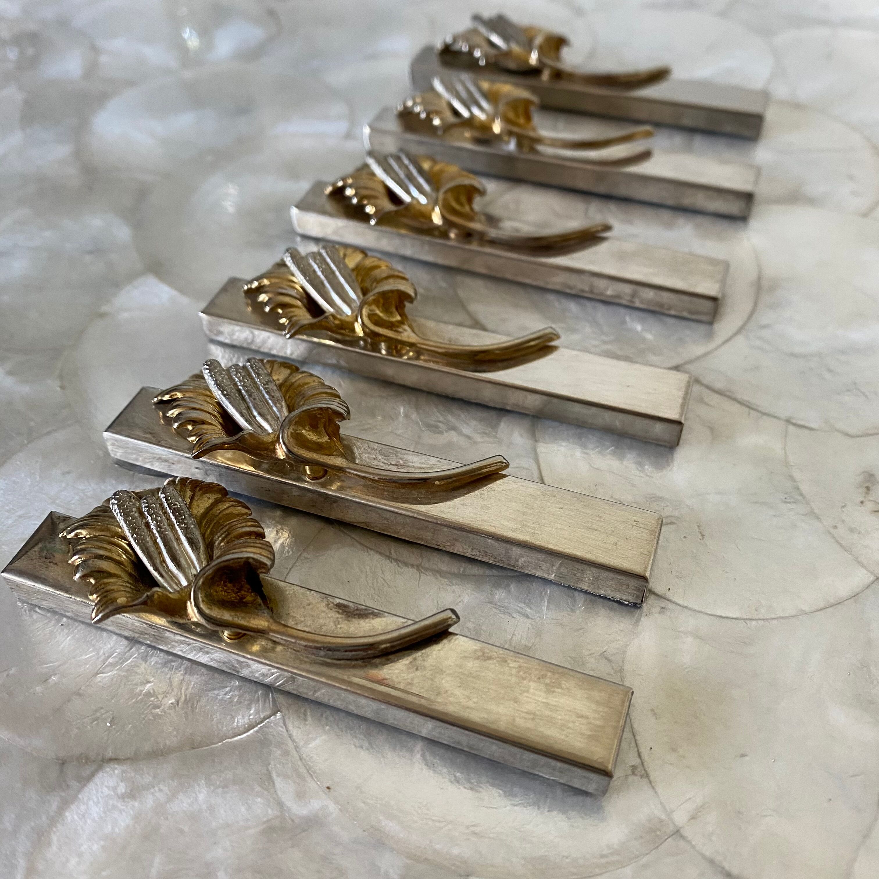 Golden and silver knife holders 80s