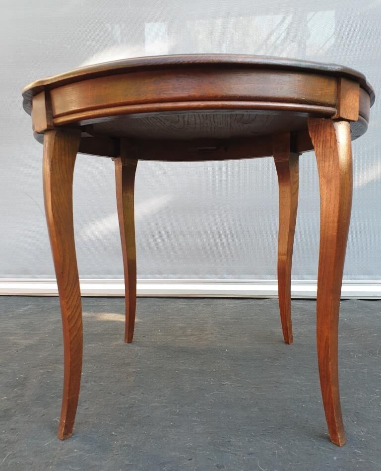 Vintage coffee table style Louis XV Oak h52