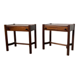 Pair of walnut bedside tables
