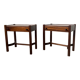 Pair of walnut bedside tables