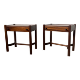 Pair of walnut bedside tables