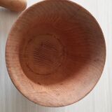 Wood mortar and pestle