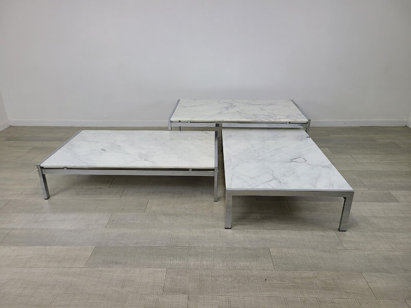 Airborne marble coffee table design J.A.Motte vintage 60s