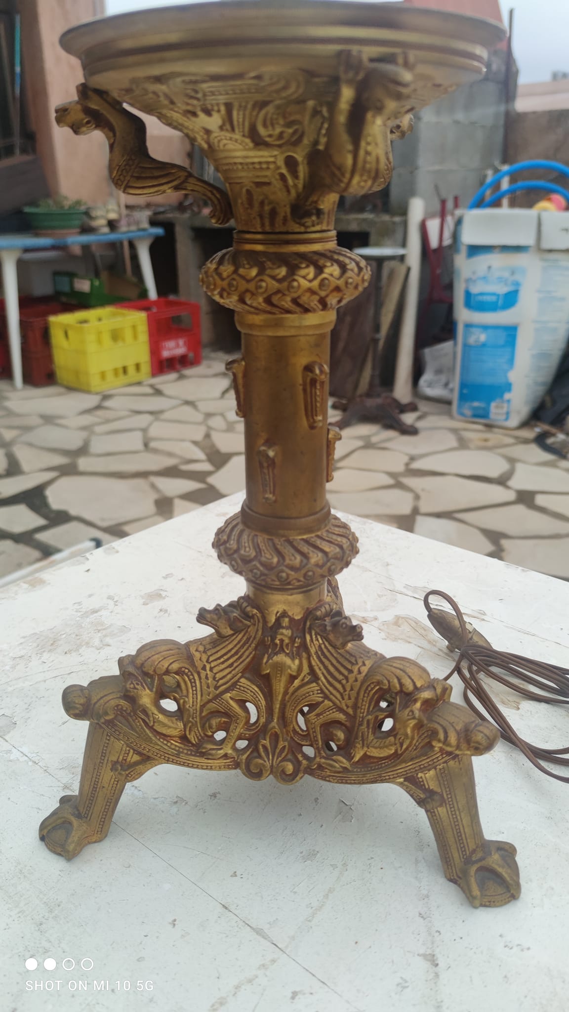 Pied de lampe en bronze du XIX siècle
