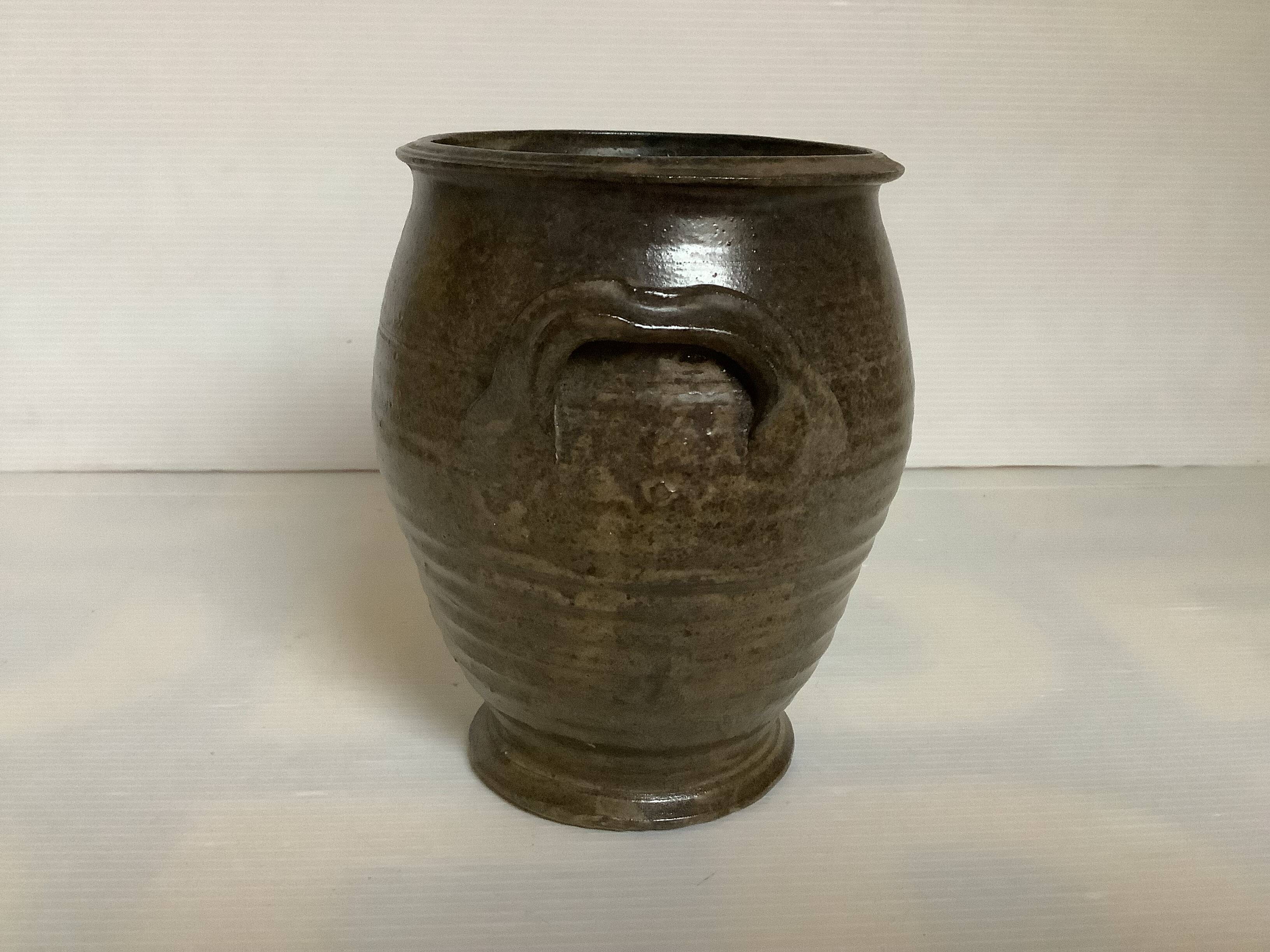 Brown ceramic vase jar