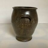 Brown ceramic vase jar