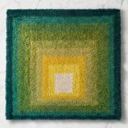 1970s Mid-Century Modern "Homage to the Square" Shag Rug – Geometric Op-Art