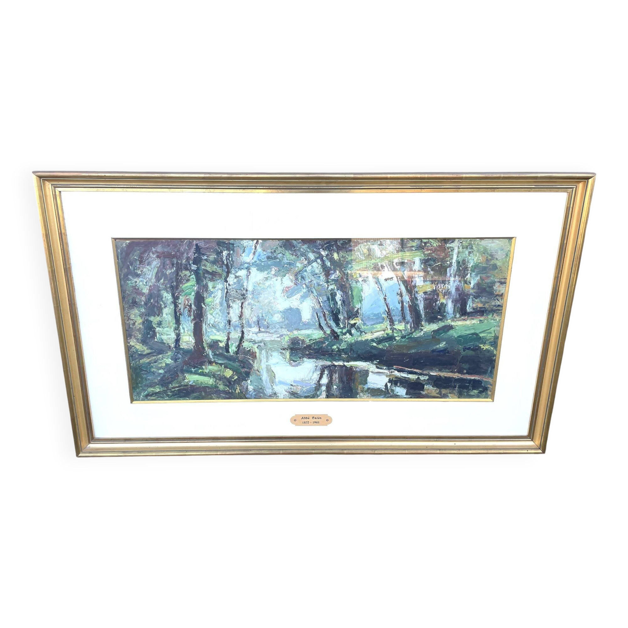 Painting by Abbé Calès, signed and framed.