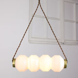 Mid-century opaline & brass pendant lamp