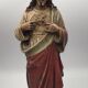 SACRED HEART of Jesus, polychrome plaster religious statue signed 19th century.