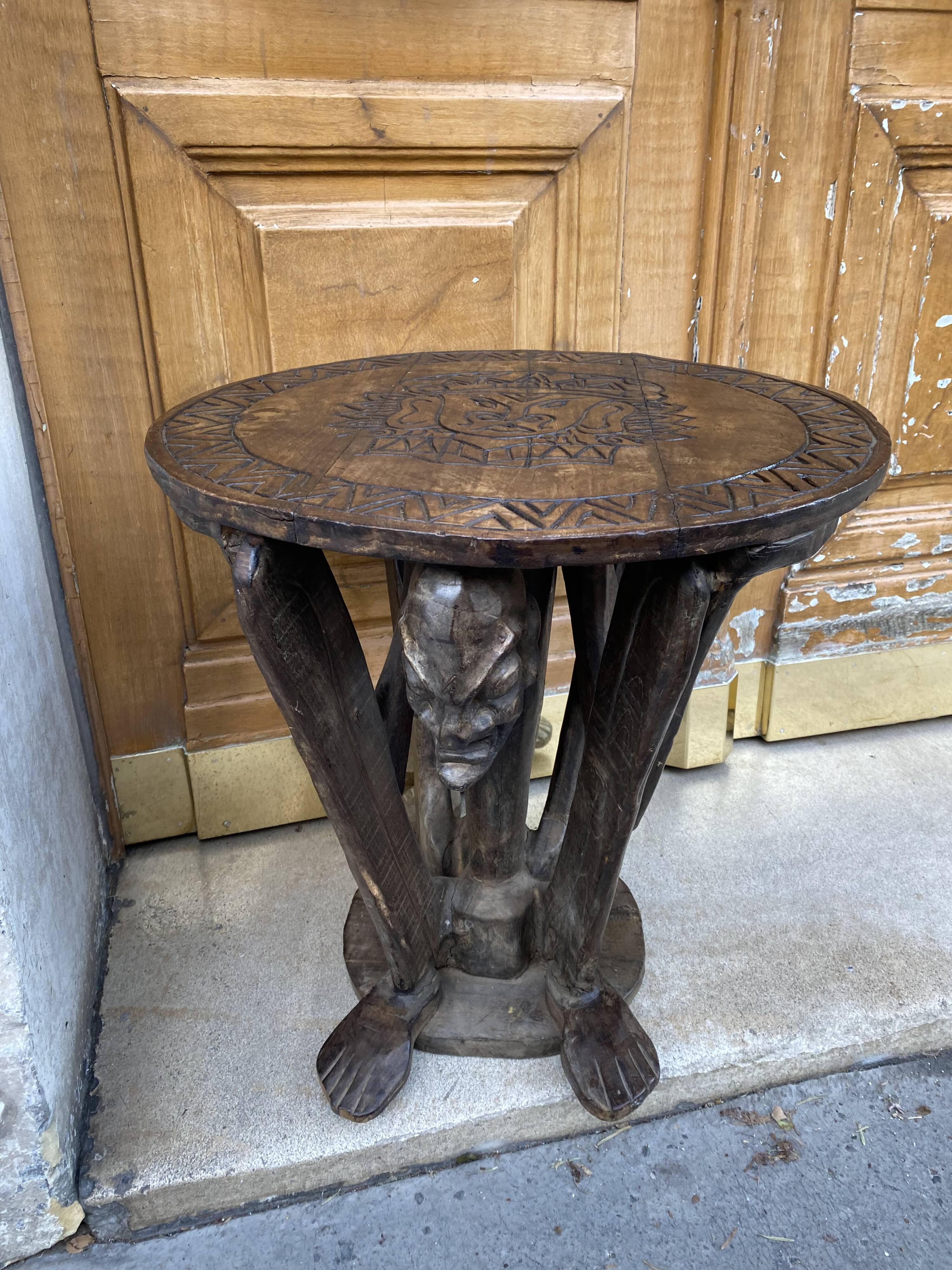Wooden pedestal table