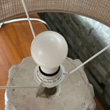 Lamps (set of 2) vintage 80'S in plaster and rattan lampshade