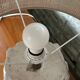 Lampes (lot de 2) vintage 80'S en plâtre et abat jour rotin