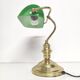 Banker lamp notary golden opaline green