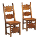 Pair of Baroque chairs in walnut - Italy 18th century