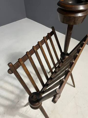 French vintage beech magazine rack, 1960s