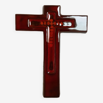 Crucifix bayer céramique année 70