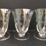 6 wine glasses carved with lily of the valley sprigs