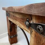 Rectangular coffee table in solid acacia and fittings