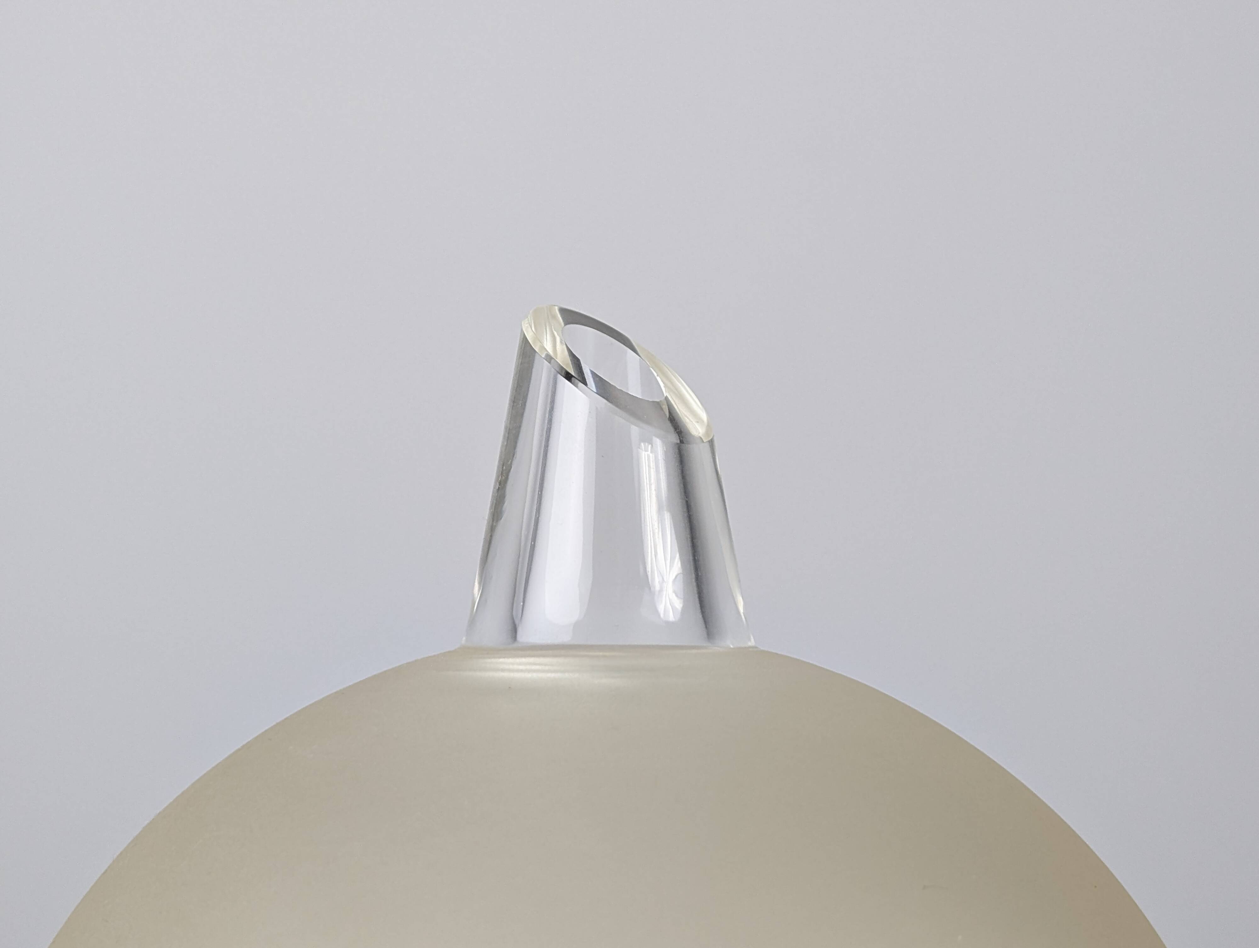 Murano glass table lamp by Itre, cone and satin sphere, Venice 1980s