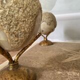 Design coffee table 70-80s in glass and alabaster