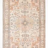 Vintage Cream & Brown Classic Pattern Persian Rug, 193x286Cm