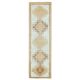 1970s Turkish Hand-Knotted Wool Cotton White Runner Rug 92x322