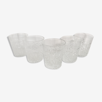 Set de 5 verres à whisky en cristal