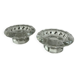 Set of 2 molded glass candle holders Made in France