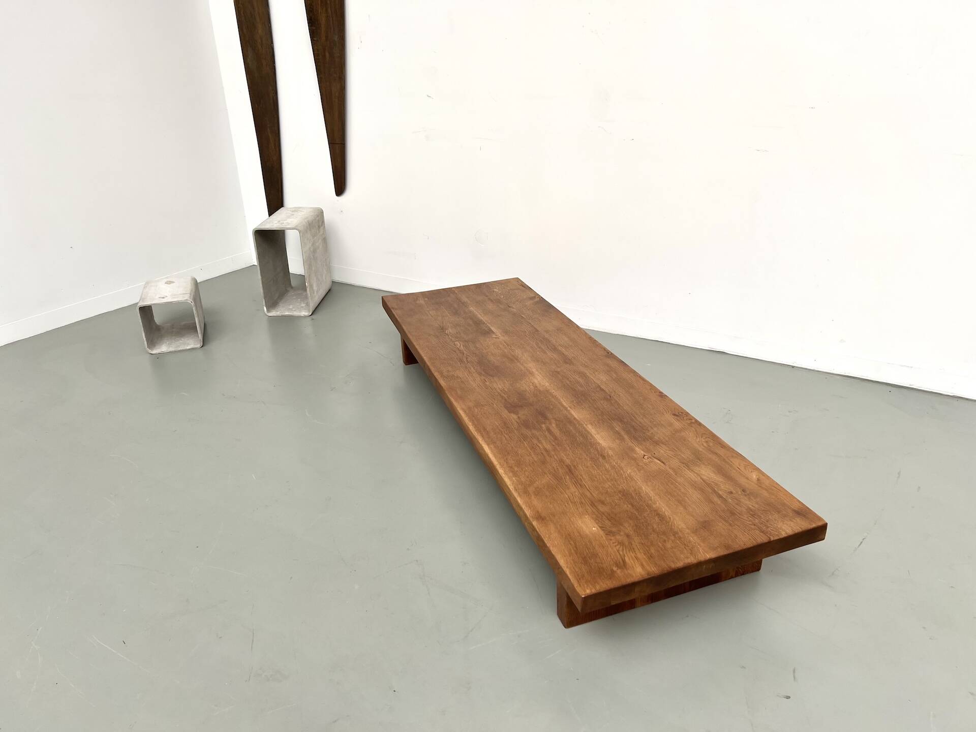 Solid oak coffee table, 1950s