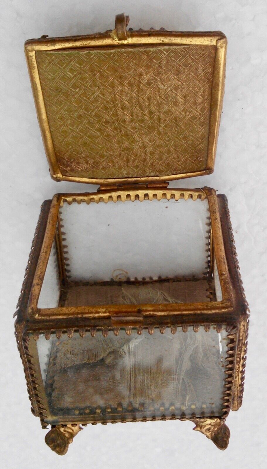 Jewel box antique, beveled glass and brass, Cherbourg the lighthouse
