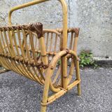 Rattan magazine rack 1960
