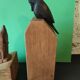Pair of sculpted oak bookends – The Crow and the Fox
