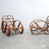 Vintage rattan pretzel armchair
