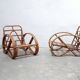 Vintage rattan pretzel armchair
