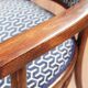 Thonet living room set, in wood and blue jacquard, 1910