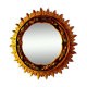 Golden wooden sun mirror, France, 1980, 70cm