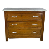 Art Deco style chest of drawers, 3 drawers, white marble