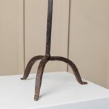 XXL Black Iron Brutalist Candlestick for 3 Candles - Handmade, Italy, 1960s