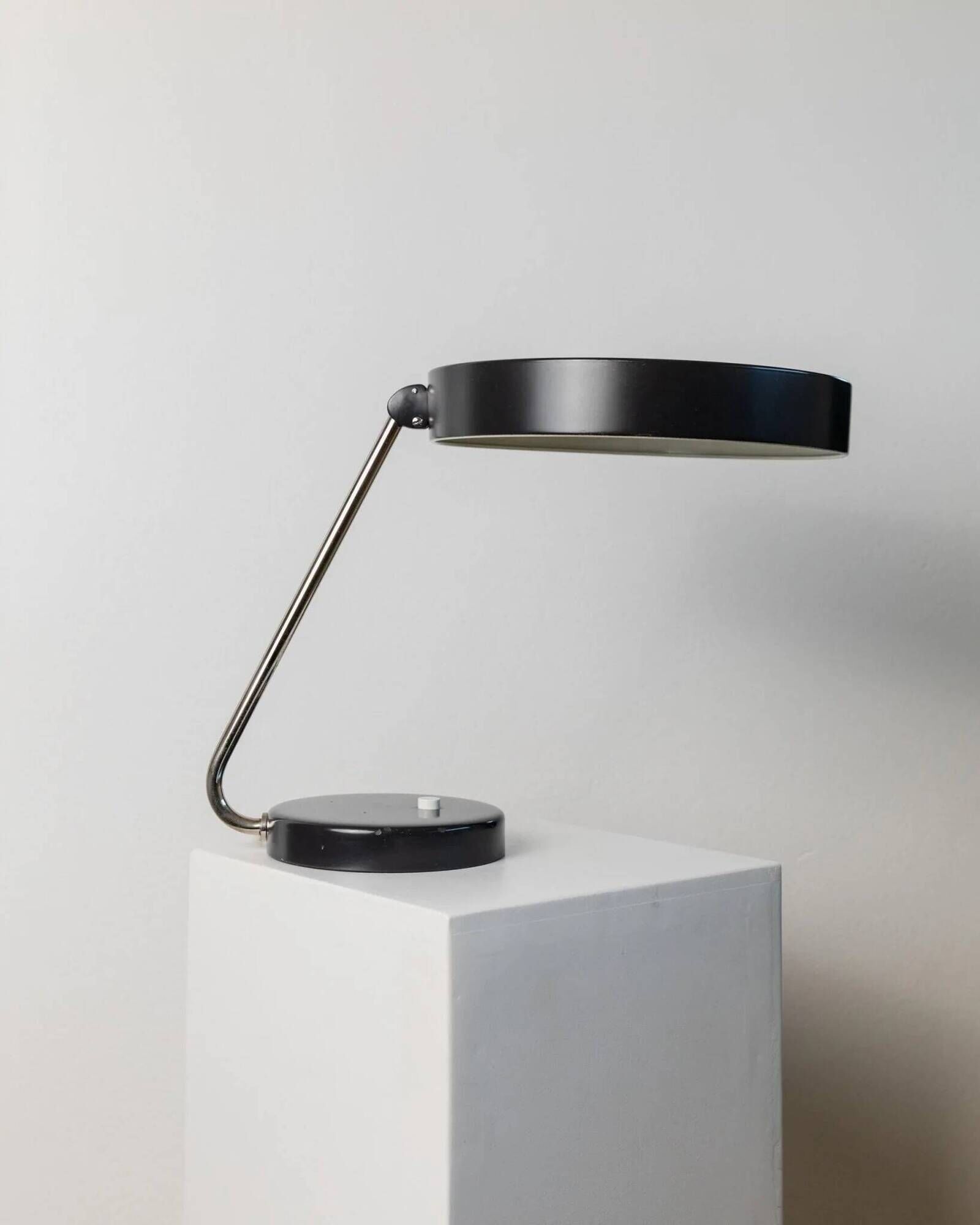 Anthracite Kaiser Idell Table Lamp 6658 in Matte Metal with Chrome Arm – Vintage Mid-Century Bauhaus Design