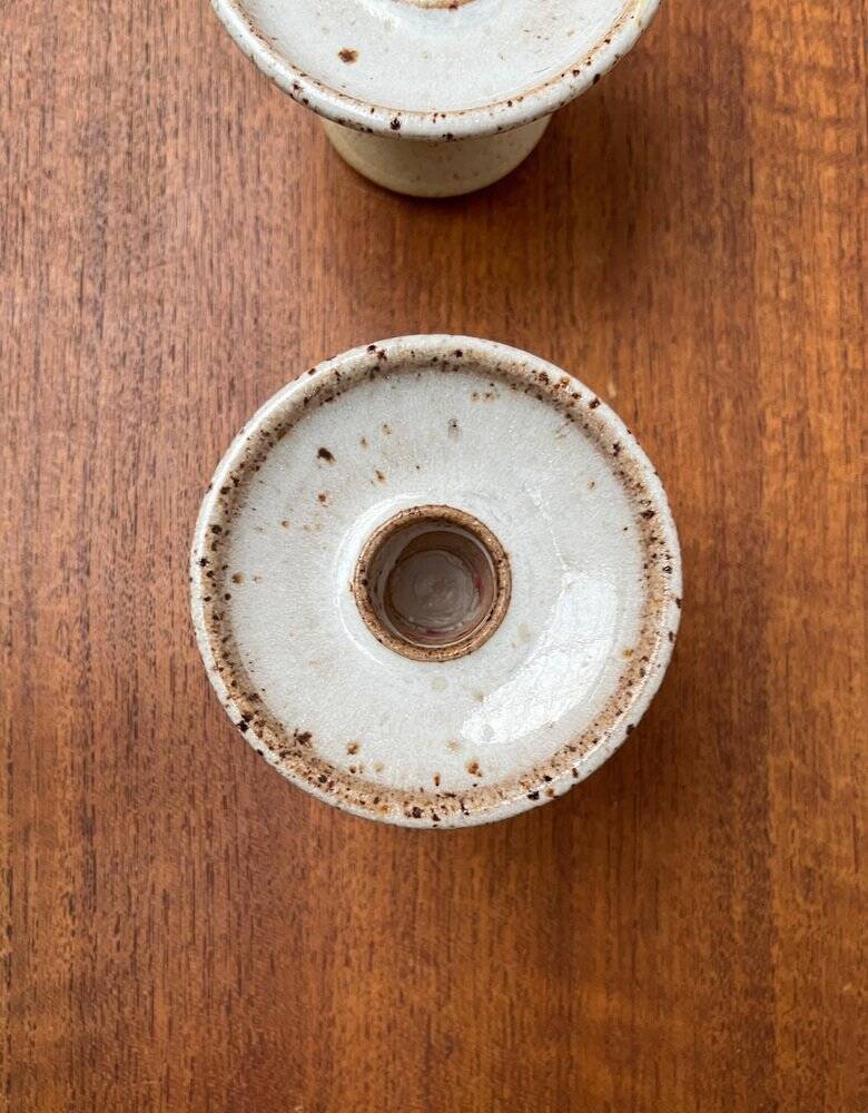 Mid-century Danish studio ceramic candle holders, 1960s, set of 2.
