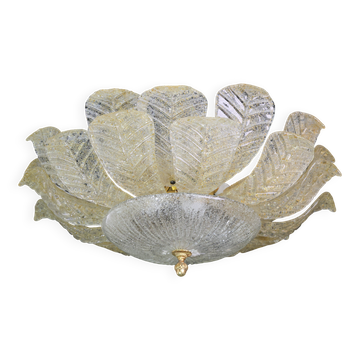 Dubaï, plafonnier en verre de Murano doré de grande taille, années 1970