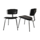 Pair of heaters design in black skai leather and metal, 1970