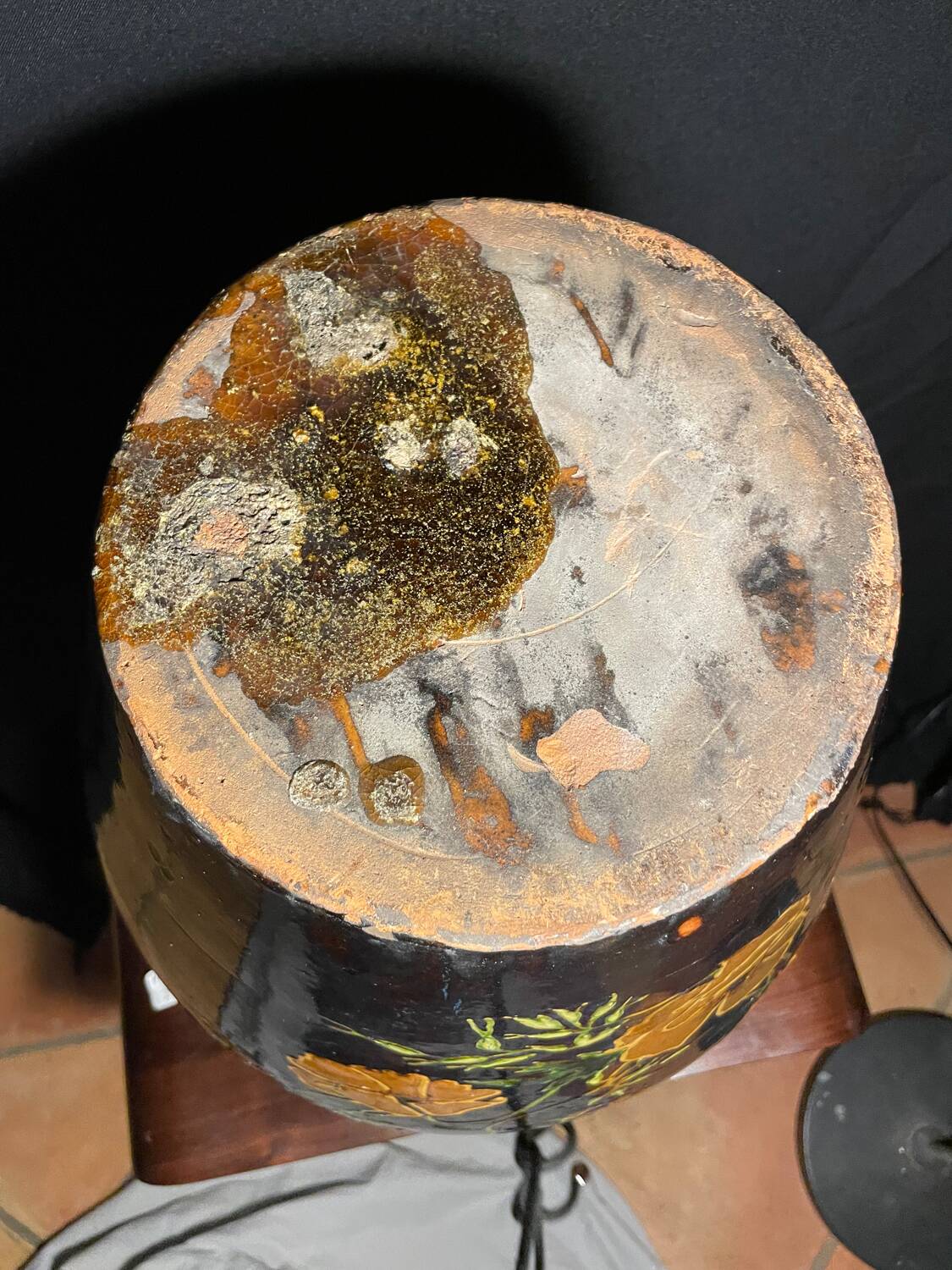 Large French folk art vase