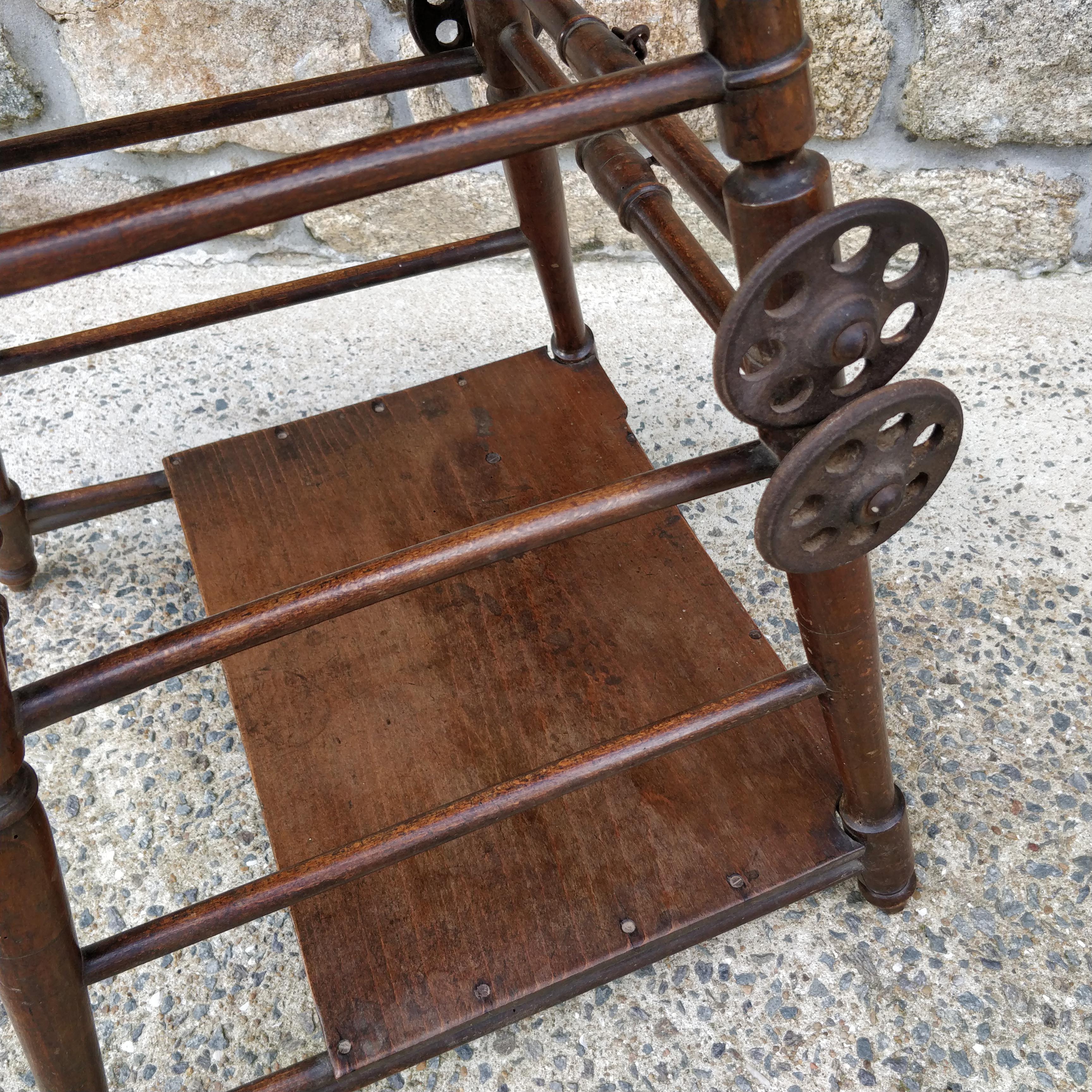 Folding wooden children's high chair