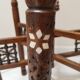 Vintage moroccan table in wood, copper and mother-of-pearl