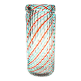 Ribbed Murano glass vase with half filigree decoration