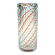 Ribbed Murano glass vase with half filigree decoration